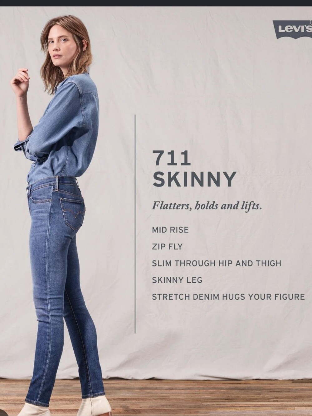 Levi's 711 Filiforme Classic Blue Women’s Skinny Jeans